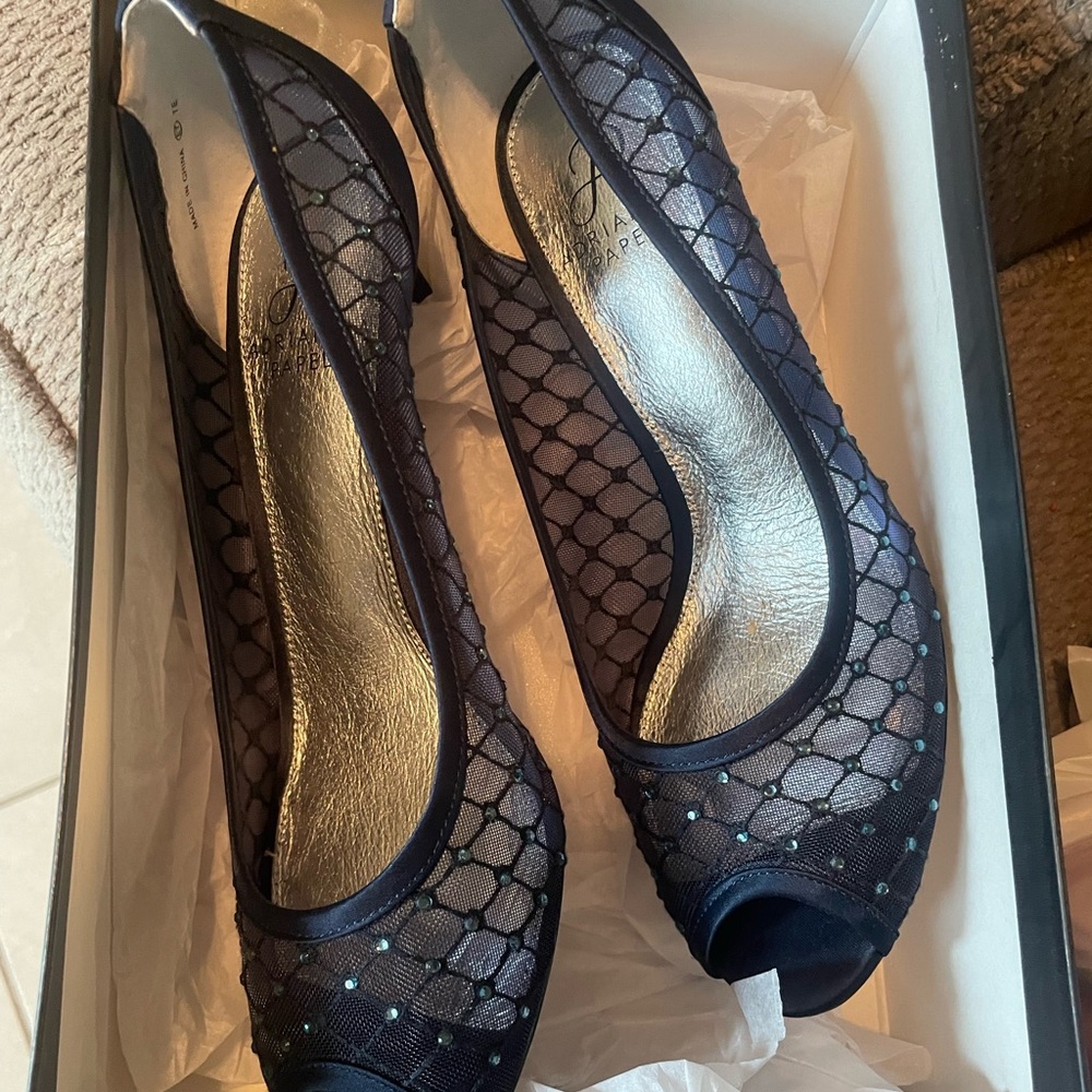 Never worn blue Adrianna Papell open toed high heels